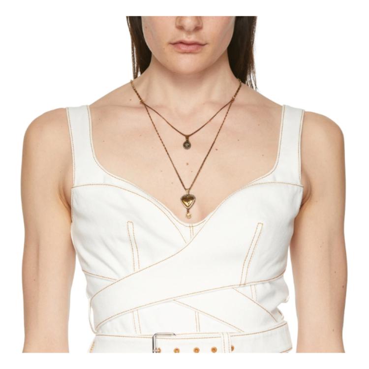 Alexander Mcqueen Brass Pendant Necklace Women Necklaces Gold 700555J160T7114