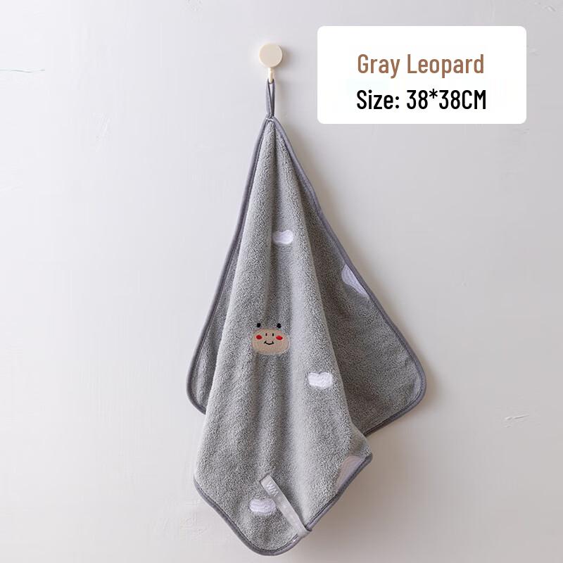 Cartoon Coral Fleece Hanging Hand Towel (4-Pack)