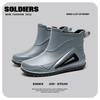 Mechanical wind and rain shoes men's summer waterproof and non-slip rain boots trendy medium tube thick-soled takeaway rider car wash