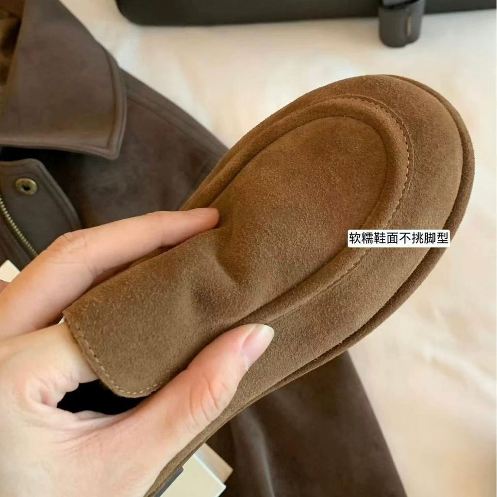 Minimalist flat-bottomed one-pedal lazy plush shoes fluffy shoes casual versatile, comfortable and lightweight