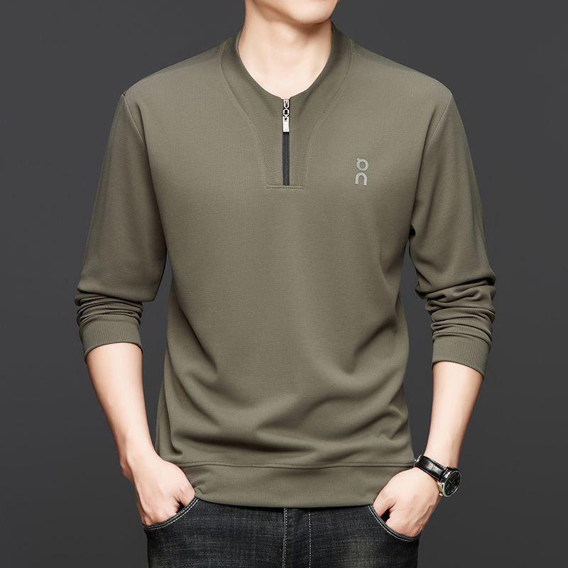 Men's Trendy Warm Hoodie for Spring & Autumn - Stylish Long-Sleeved T-shirt for Young & Middle-Aged Dads