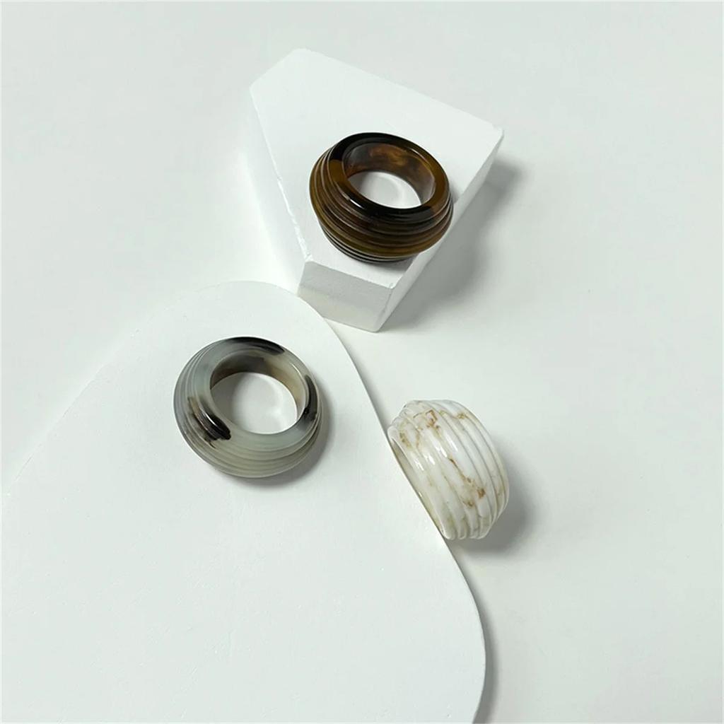 Fashion Colorful Clear Resin Oval Rings Acrylic Water Droplets Shape for Women Girls Travel Summer Jewelry Ins Style Rings Women