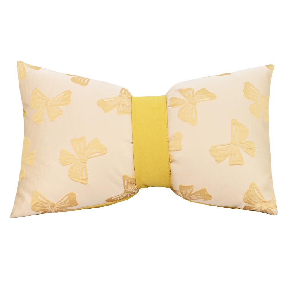 BUYNOW Jacquard Bow Pillowcase Without Pillow Core Korean Cute Girl Pink Bow Living Room Sofa Cushion Cover Home Bedroom Decor