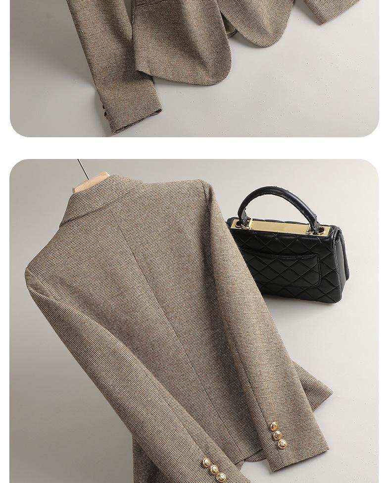 Chaqueta de Traje de Lana de Alta Gama para Mujer - Casual Invierno 2025, Estilo Diosa para Oficina y Desplazamientos