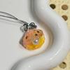 2Pcs Keychain Pendant Embedded Imitation Pearls Translucent Gradient Glitter Keyring with Lobster Clasp Bags Phone Lanyard Versatile Hanging