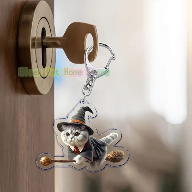 Funny Cat Key Chain Keychains Ring for Accessories Bag Pendant Keyring Jewelry Cute Animal Pet Llaveros Friends Gifts Cool Cats