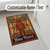 Decorative Artwork Theme Crystal Velvet Rug Personalized Custom Name Text Soft Floor Mat Home Decor
