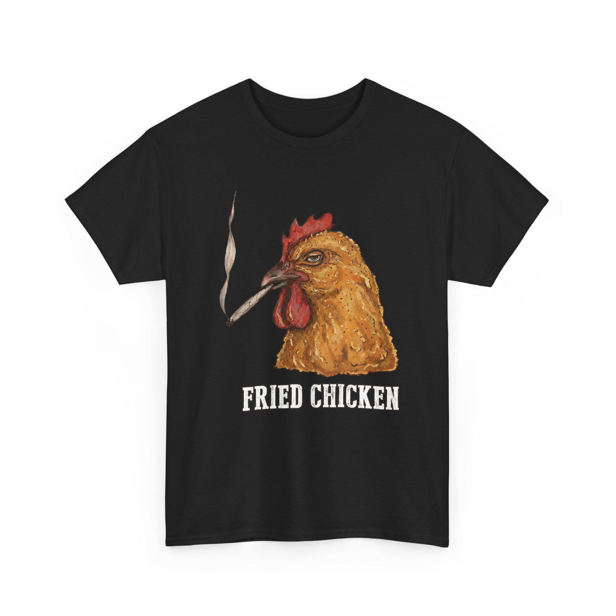 

Men Funny Fried Chicken Graphic T Shirt Meme Streetwear Vintage Oversized Cotton Short Sleeve Tee M
