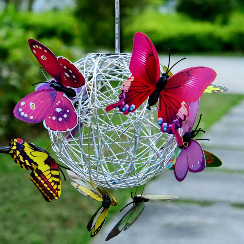 Hanging Solar Light Butterfly Solar Garden Lights with Colourful Butterflies LED Metal Solar