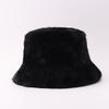 Winter solid color plush bucket hat European and American simple thickened thermal basin hat
