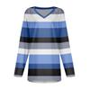 Women's  And Winter Long Sleeved V-neck Printing Casual Long Loose T-shirt Top
