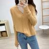 Knit Top Spring Fall Premium V Neck Air Conditioning Cover Versatile Sweater Thin Coat Long Sleeve Cardigan Women