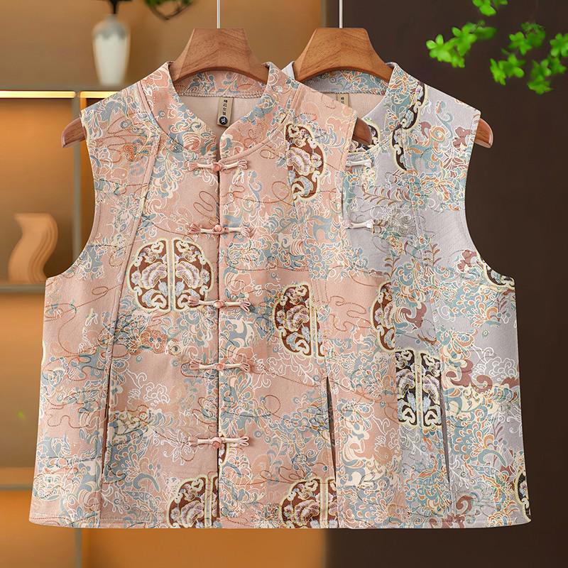 Grandma's Spring Shawl Vest: Stylish Age-Reducing Chinese Style for Middle-Aged and Elderly