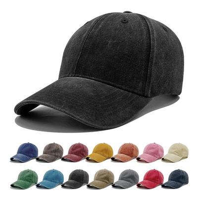 2024 Summer Distressed Washed Cotton Baseball Cap, 38 Colors, Custom Embroidery, Sunshade & UV Protection