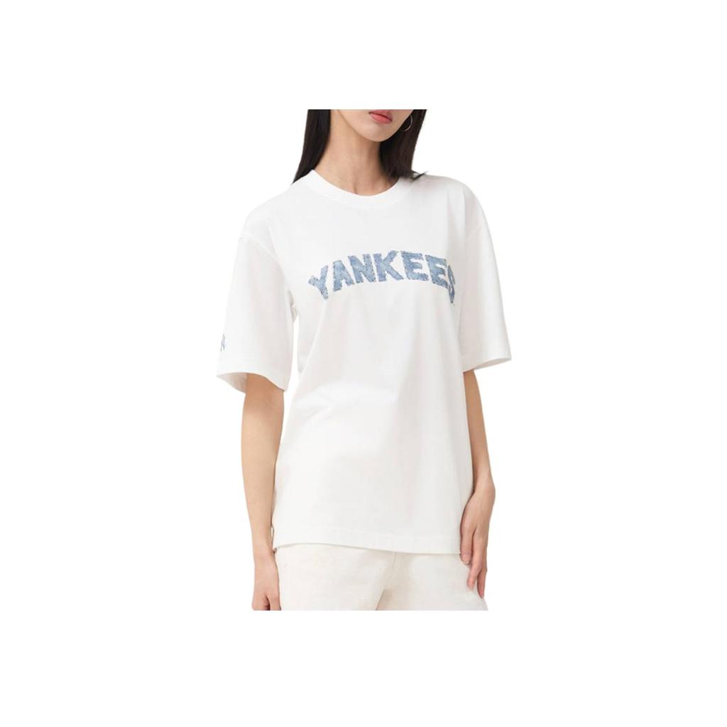 New MLB SS25 T Shirt Unisex New York Yankees Ivory 3ATSM1153-50IVS