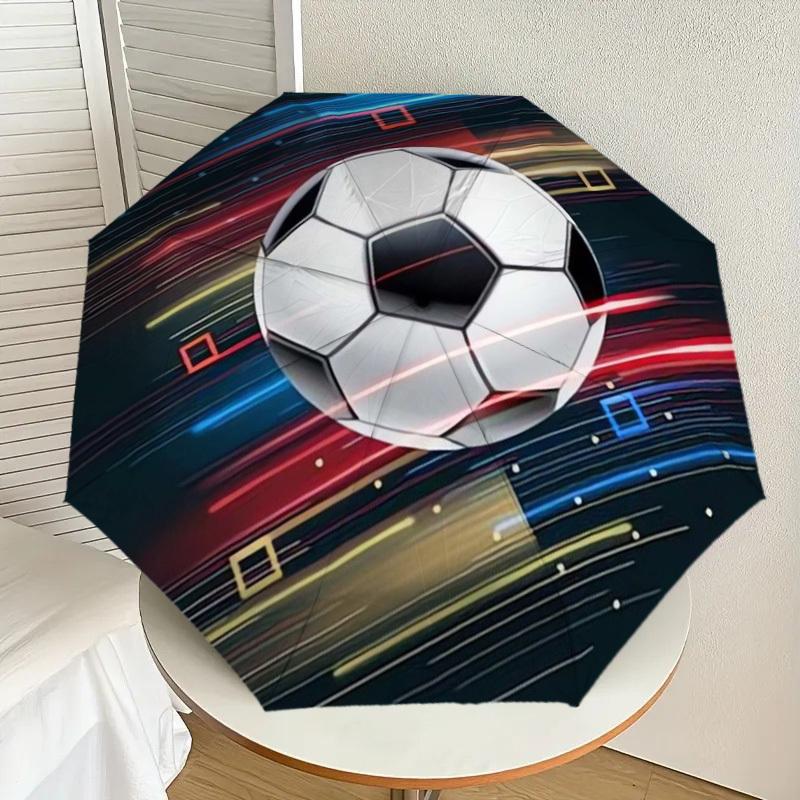 

1pc Soccer Ball Speed Lines Umbrella with Plastic Handle,Suitable for All Seasons Home Travel Outdoor UmbrellaDD446