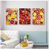 Nordic Wall Art Canvas Painting Colorful Fresh Vegetable Fruits Posters for Kitchen Decor Orange Lemon Picture for Restaurant