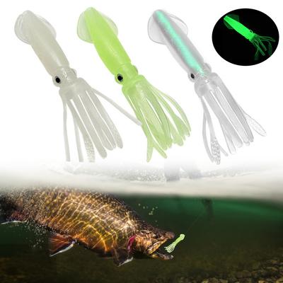 5PCS 10.5CM/8G Lure Bionic Luminous Squid Soft Bait Hollow Tubular Sea Fishing Octopus Bait