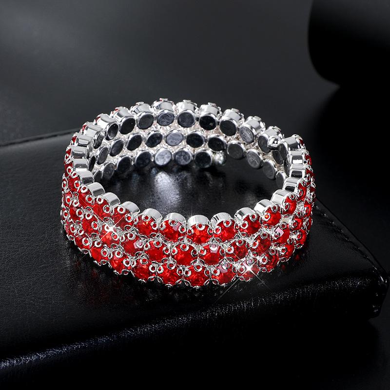 Bridal Bracelet AB Rhinestone Wrapped Full Diamond Open Bracelet Crystal Bracelet Accessories