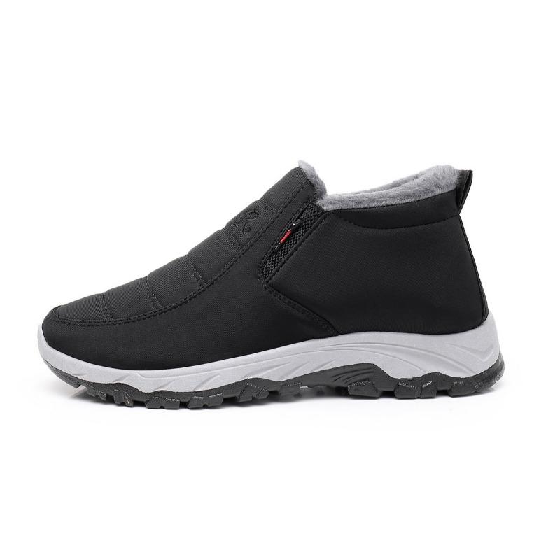 Fleece thickened old Beijing cotton shoes winter new soft-soled non-slip medium and old cotton boots fleece warm snow boots men