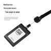 Dual-Use Genuine Leather ID Card Holder with Retractable Lanyard: Horizontal & Vertical Slots for Employee Badge or Exhibition Tag