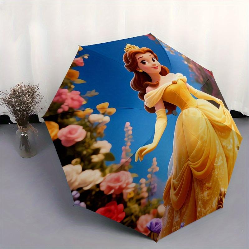Princess Belle Automatic Opening and Closing Umbrella, Compact Travel Umbrella, Lightweight and Portable, Suitable for Beach Commuting Busin