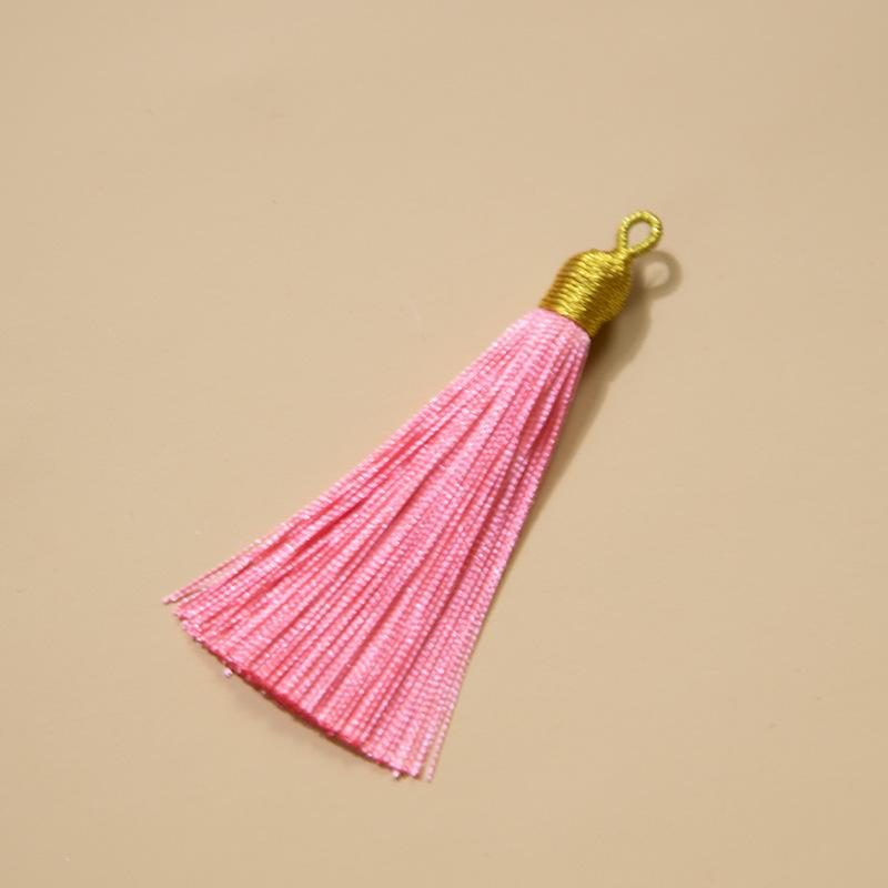 8Cm Pull Ring Gold Silk Threaded Cap Fringed Spike Polyester Fringed Antique Hanging Spike Bookmark Sachet Jewelry Accessories