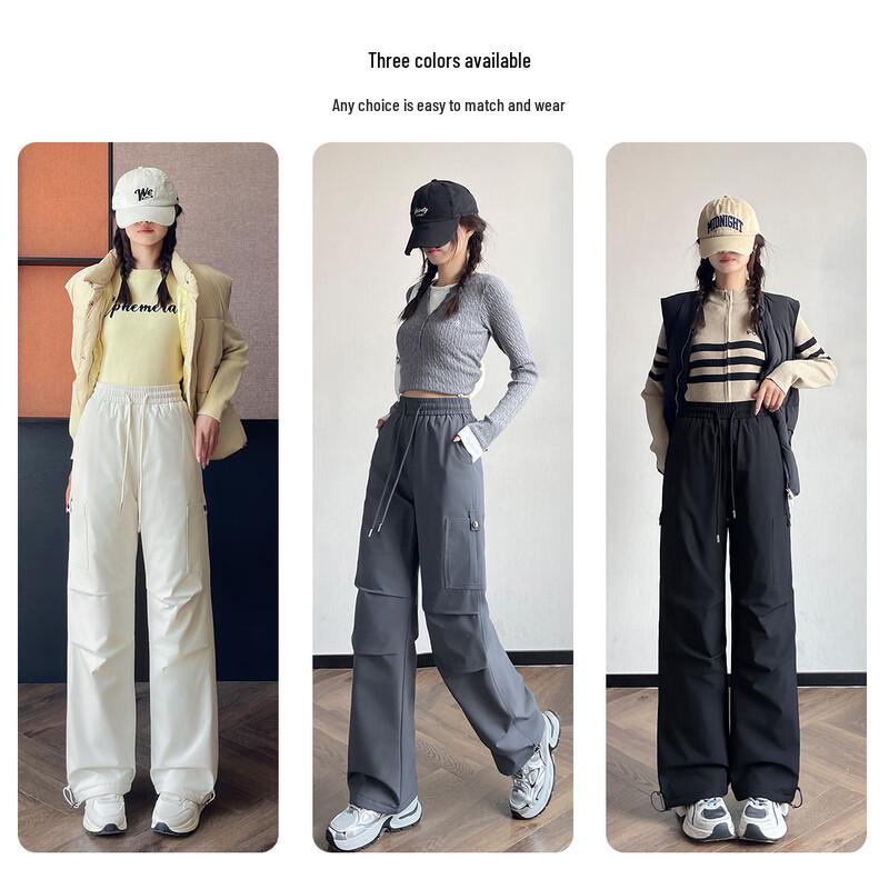 XueZhongFei Women's Water-Repellent Techwear Down Cargo Pants