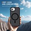 For iPhone 16e Case with Lens Kickstand Matte Phone Back Cover Compatible with MagSafe