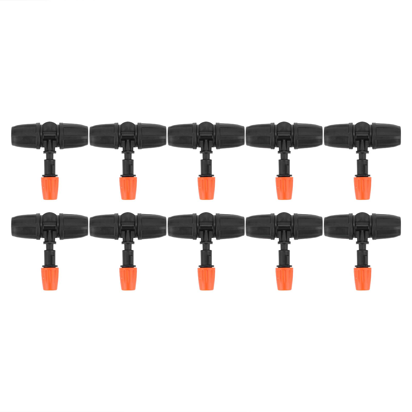 

10Pcs Garden Tee with Adjustable Misting Nozzle for 8/12 Tube Irrigation Accessories