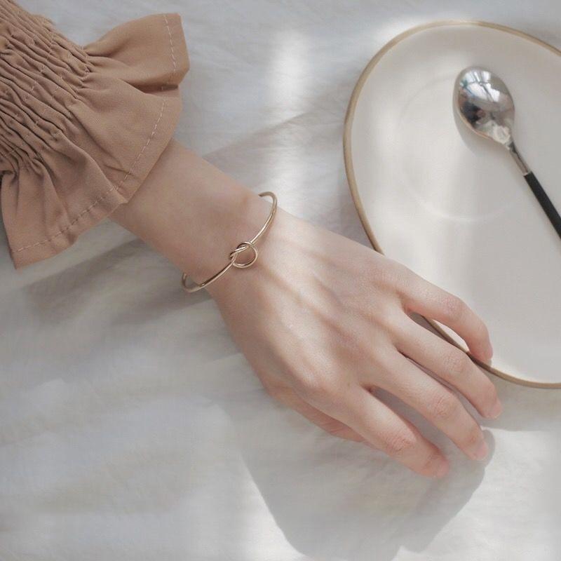 Adjustable Knot Cuff Bracelets & Bangles For Women Jewelry Gift Simple Smooth LOVE Valentine's Day Gift