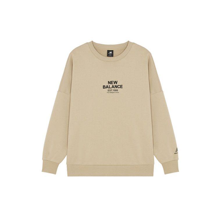 New Balance Sweatshirts Men's Khaki Crew Neck Moderate Regular AMT14318-BEI