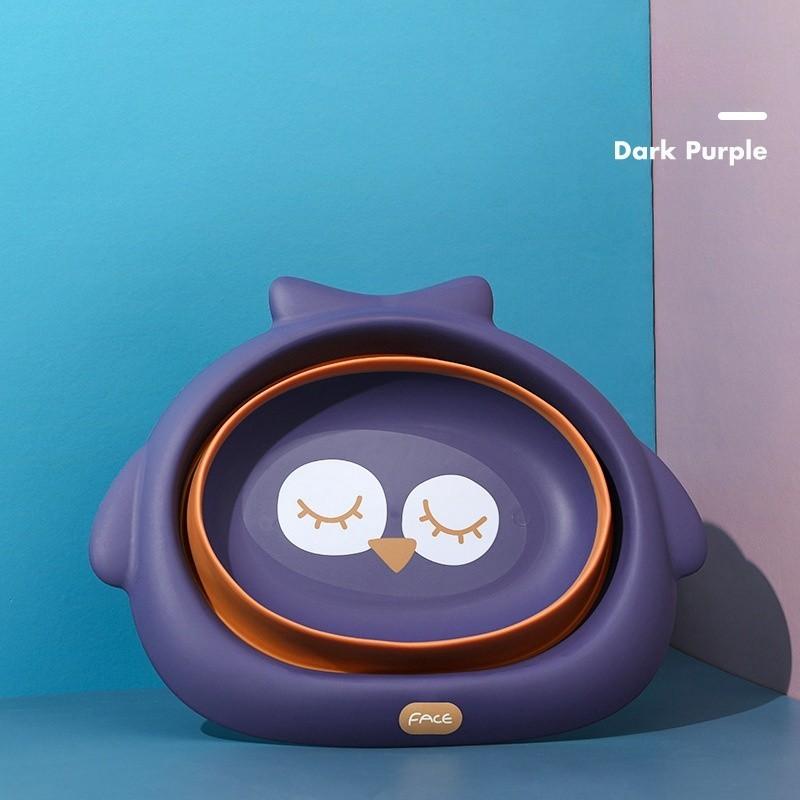 

Складний умивальник для новонароджених, дитячий анальний умивальник, мультфільм, милий немовля, умивальник для обличчя та ніг, портативний дорожній умивальник темно-фіолетовий колір