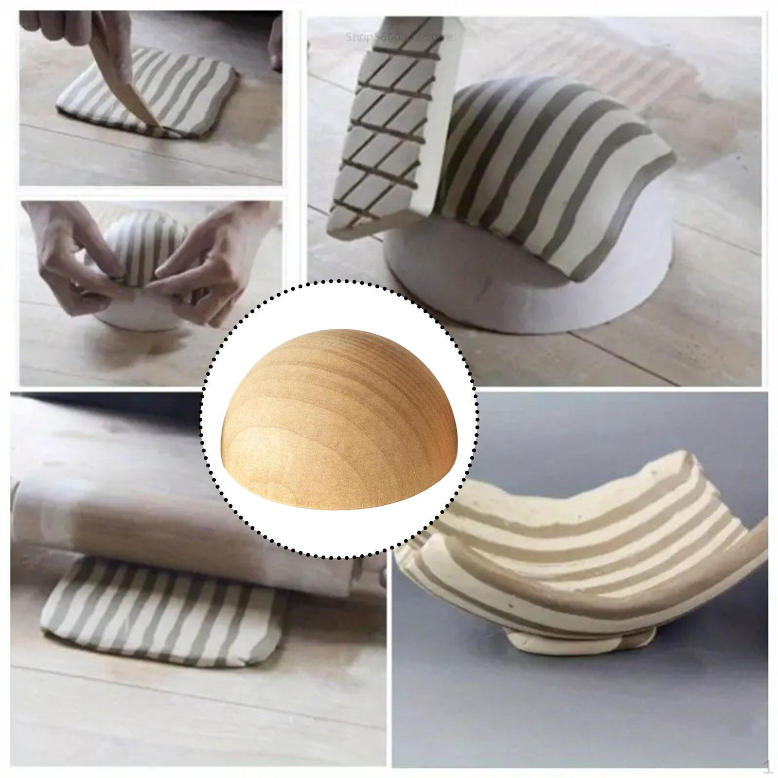 

Crafting Half Wooden Ball for Furniture Accessories and Pottery Tools 12cm