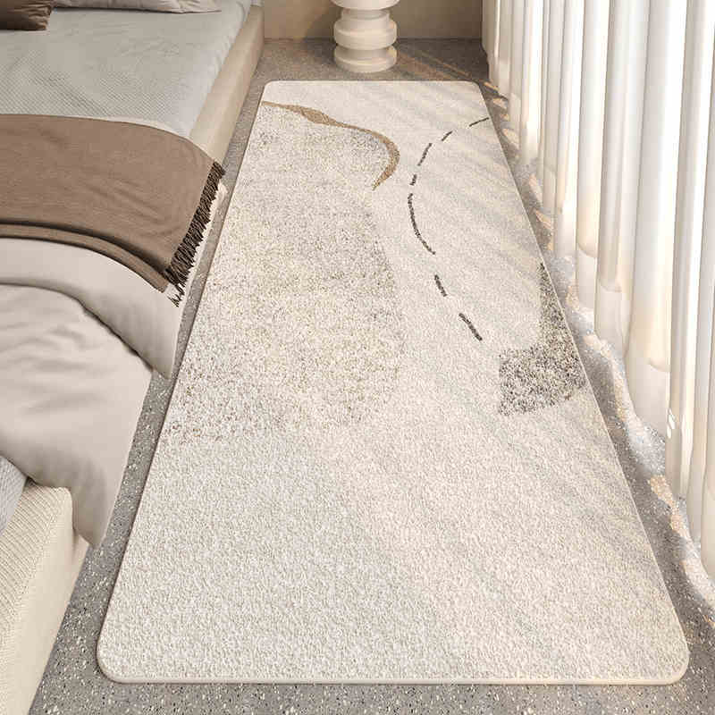 Carpet Bedroom Wabi-sabi Style Ins Bedside Blanket Bed In Front of the Long Strip Living Room Coffee Table Window Cushion