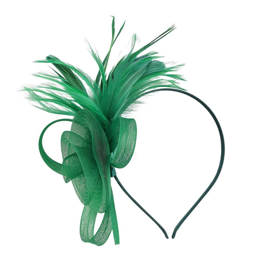 British Feather Headpiece Mesh Flower Hair Hoop Fashion Hair Accessories  for Women
