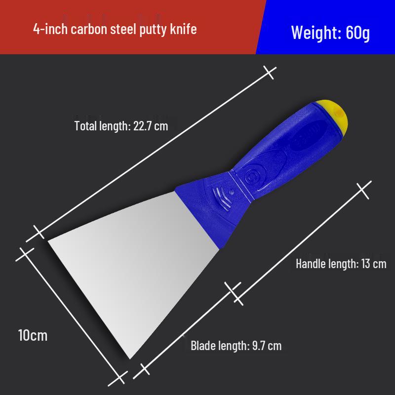 Stainless Steel Anti-Slip Plastering & Putty Knife with Plastic Handle