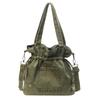 Trendy Ruched Denim Tote Bag Vintage Bucket Shoulder Bag  Drawstring Crossbody Bag For Women
