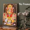 Indian Decorative Oil Painting on Canvas with Pine Wood Frame