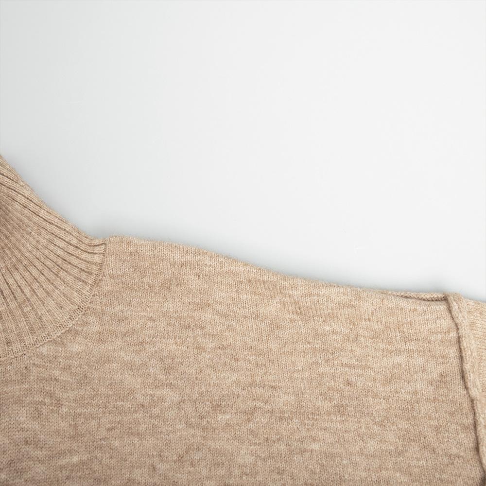 Damen Rollkragenpullover Set 2025 Herbst Winter Neu Locker Lässig Dick Gestrickt Hosen Outfit