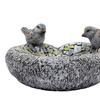Bird Feeder Resin Garden Birdbath Bowl with Waterproof Design Hand-Painted Stone Texture Decorative for Outside Yard Table Decor