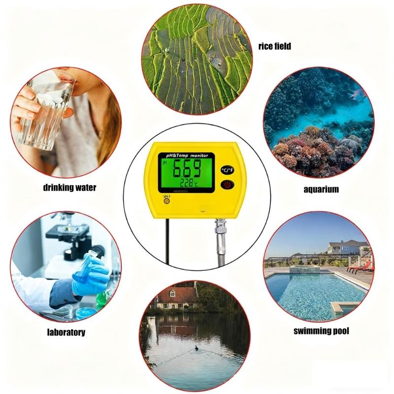 Digital Acidity Tester Featuring Temperature Compensation and Large LCD Screen for Clear Readings
