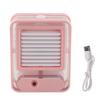 Desk Misting Fan 3 Speed USB Charging Quiet Table Water Mist Spray Fan with Night Light for Bedroom Office Travel Pink