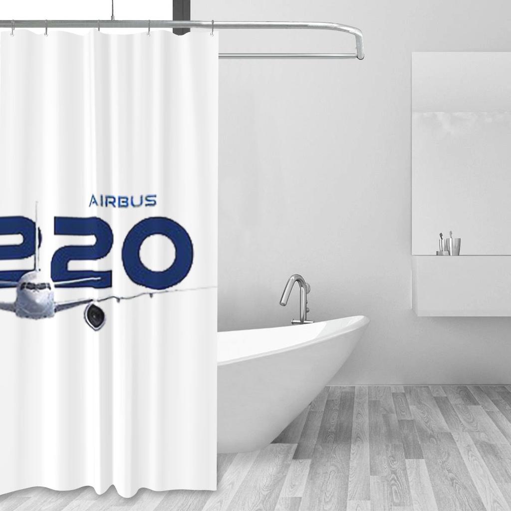 Airbus A220 Shower Curtain Bathroom Polyester Waterproof Bath Curtains With Hooks