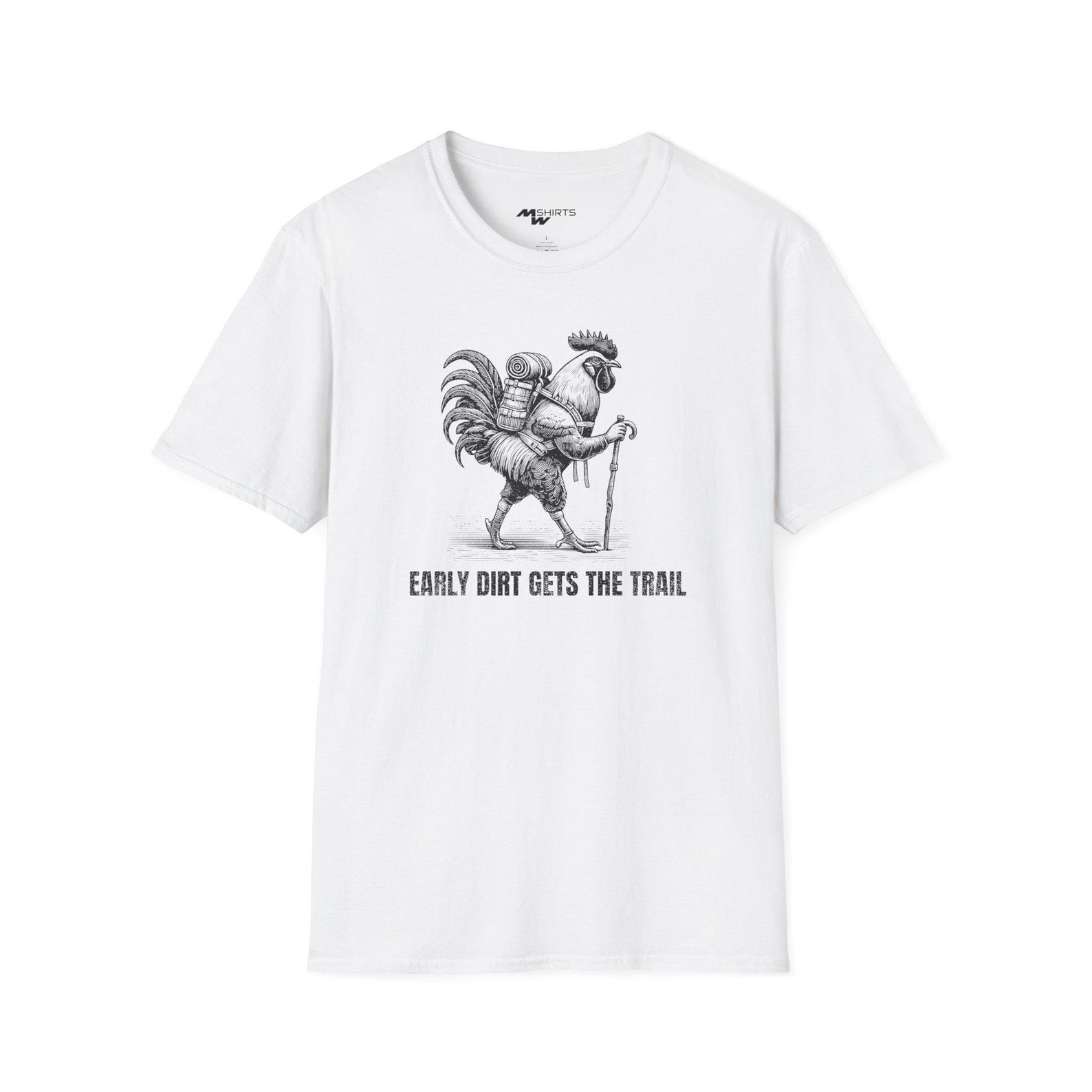 Vintage Hiking Rooster T-Shirt: Outdoorsy Adventure Gift Apparel 4XL