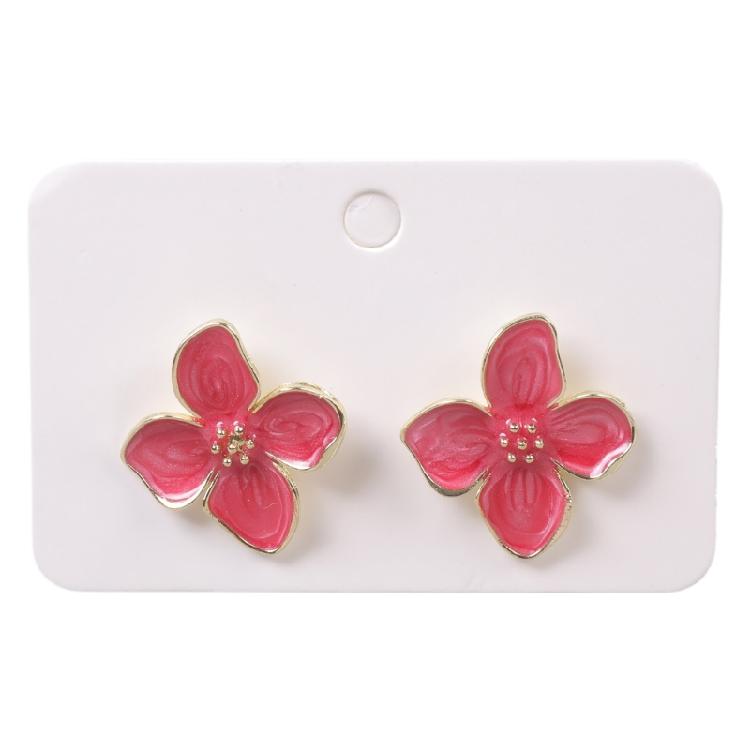 Fashionable Hibiscus Designs Studs Earrings for Women and Girls Vintage Charm Fashion Korean Romance Statement Pieces