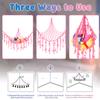 Stuffed Animal Hammock with LED Lights Wall Corner Hanging Plush Toy Storage Net Woven Cotton Rope Kids Nursery Decor