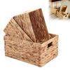 Small Wicker For Organizing Bathroom With Wooden Handle And Wood Woven Storage Flower Edge Rattan Woven Storage Clothes