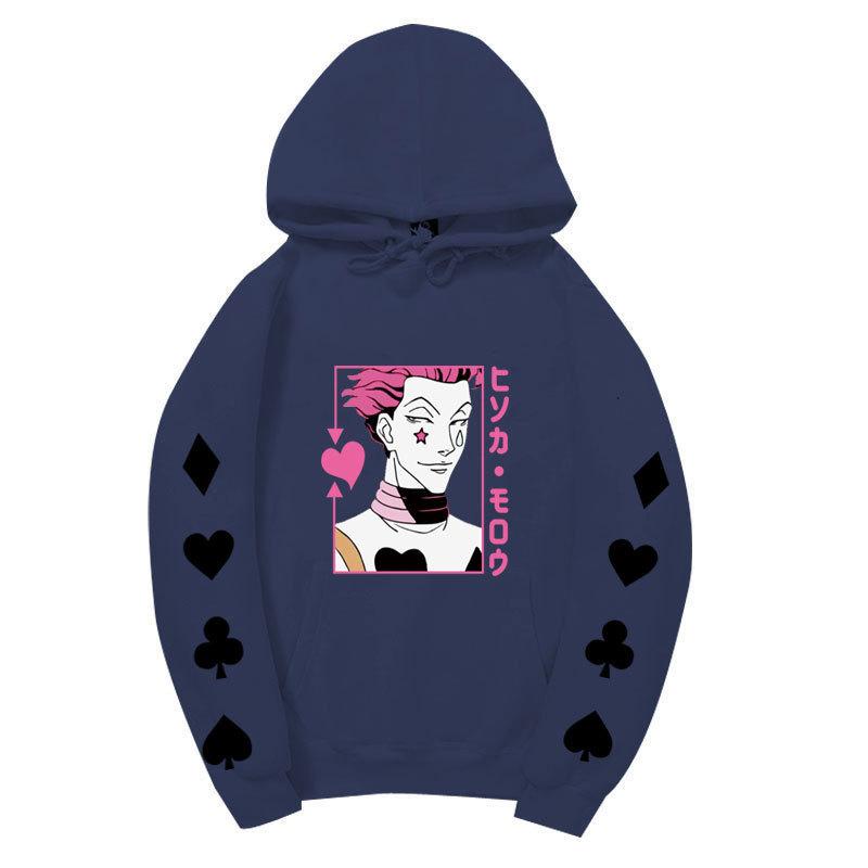HUNTER X HUNTER Hisoka Print Fashion Sweatshirt Hip Hop Casual Unisex Autumn Winter Fleece Streetwear Tops