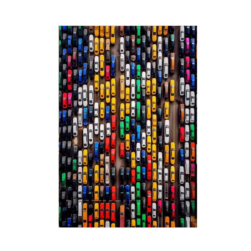 

Красочные автомобили, ожидающие в пробке, настенная живопись на холсте, сюрреализм, постеры и принты, картины современного искусства для декора домашней комнаты 21X30 cm No Frame